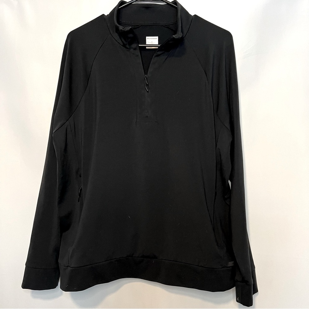 Banana Republic Men’s Quarter Zip Pullover, Black, Size L. 0157.